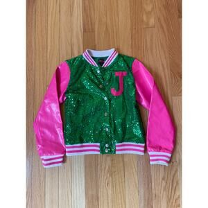 JO JO SIWA‎ high top shoes sequin letter varsity jacket Girls Size 7/8